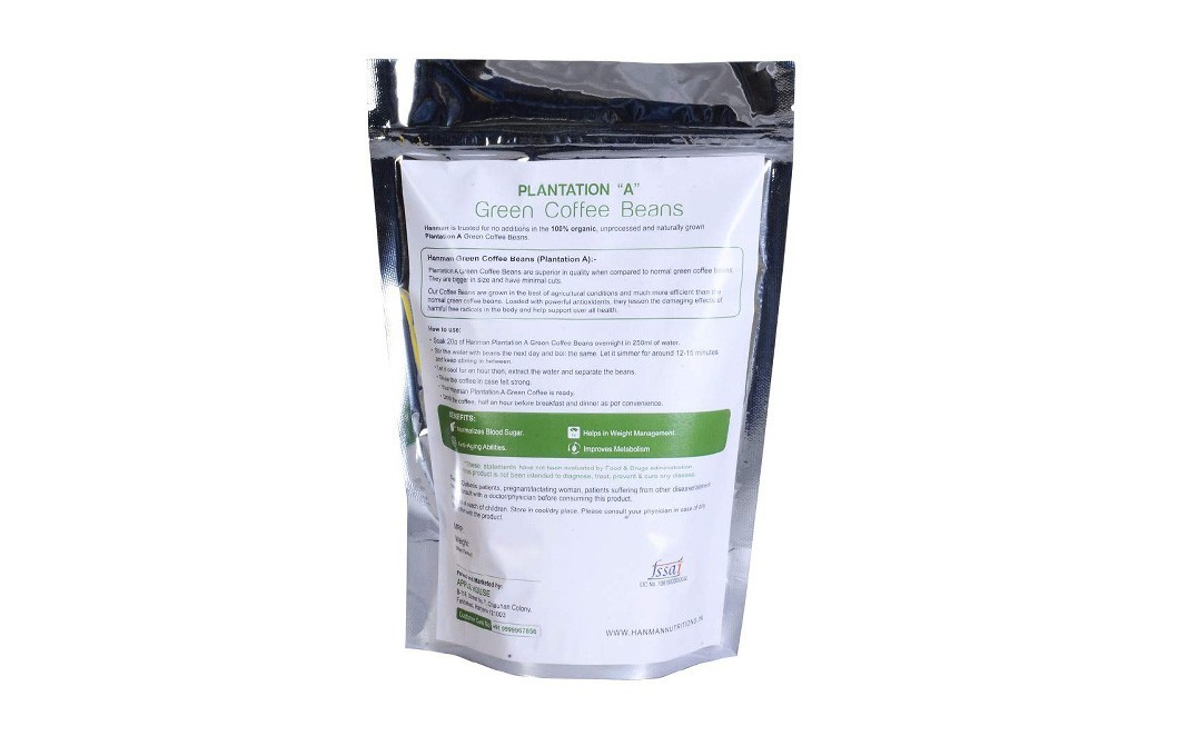 Hanman Nutritions Plantation "A" Green Coffee Beans    Pack  1 kilogram